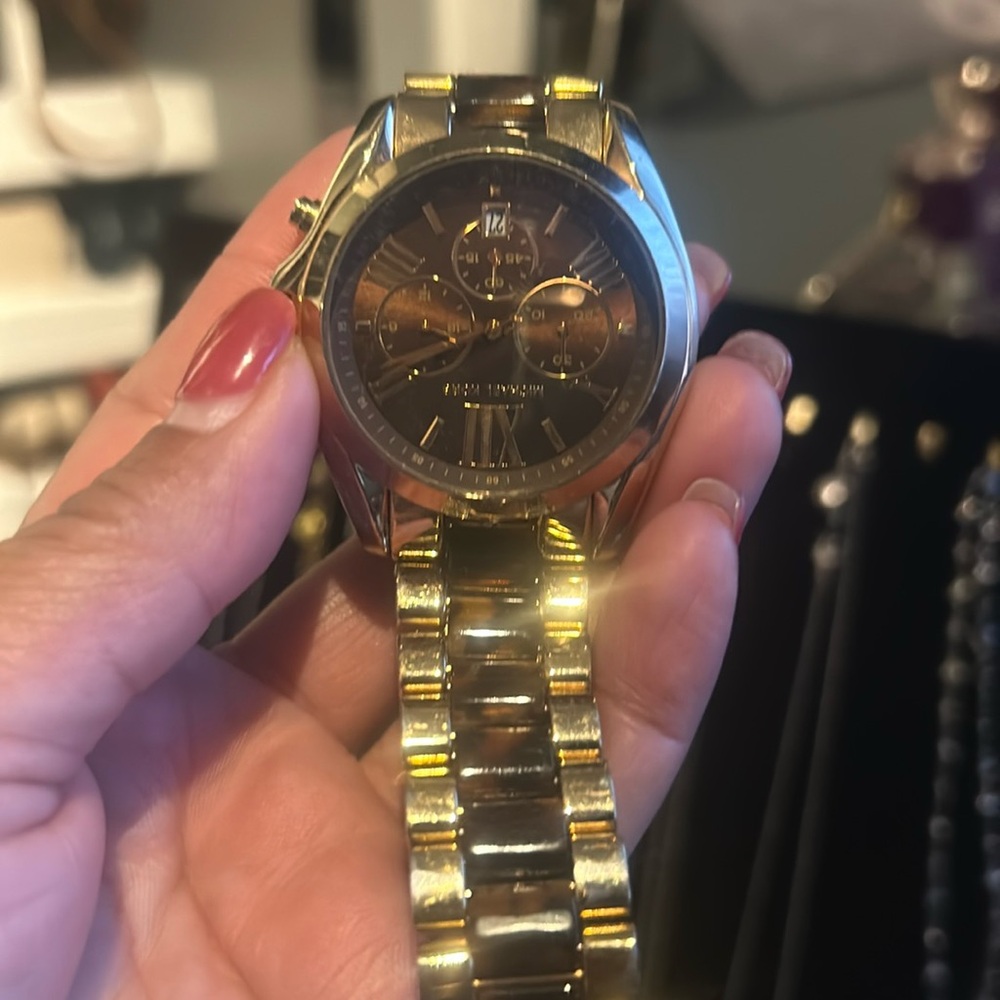 Michael Kors watch. Gold and tortoise shell.